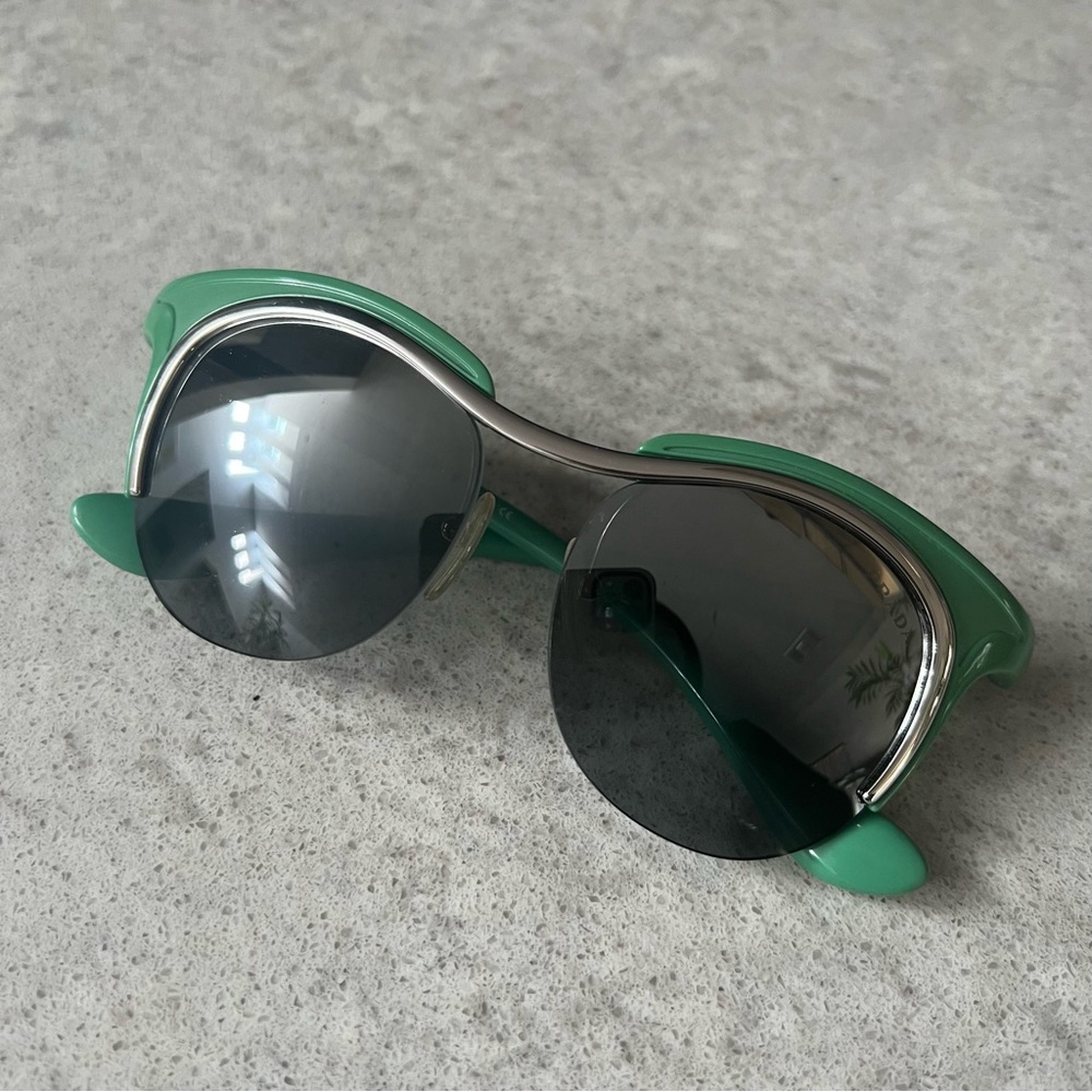 PRADA green futuristic sunglasses